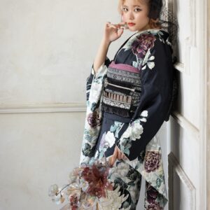 正絹振袖ラフィネモカ RF-65 -ブラックルビー-