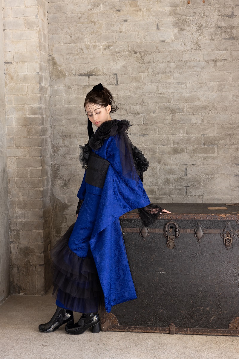 合繊振袖ラフィネモカ GF-83 ヴィクトリアンブルー【ロイヤルブルー】 - 画像 (13)