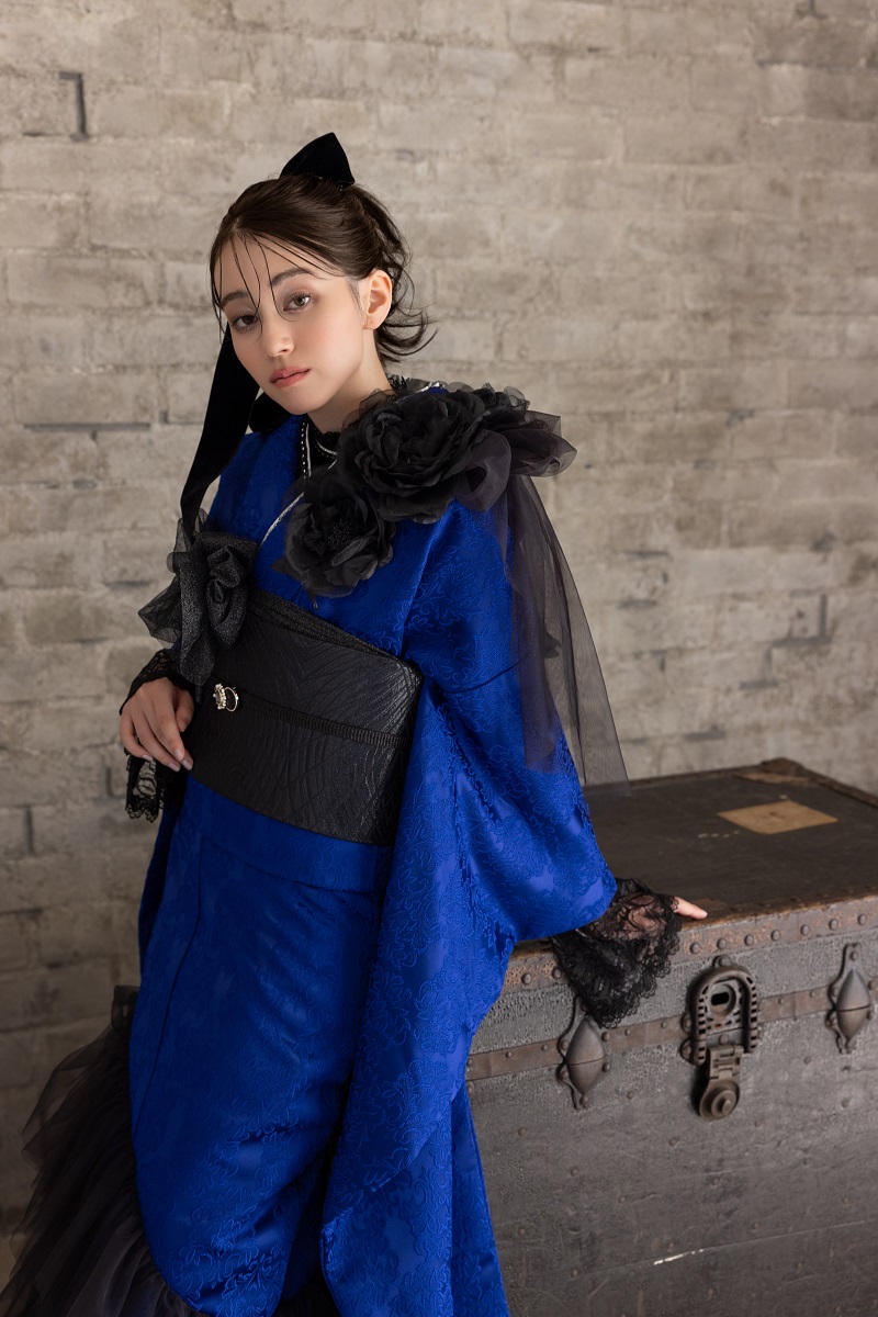 合繊振袖ラフィネモカ GF-83 ヴィクトリアンブルー【ロイヤルブルー】 - 画像 (15)