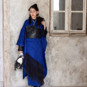 合繊振袖ラフィネモカ GF-83　ヴィクトリアンブルー【ﾛｲﾔﾙﾌﾞﾙｰ】