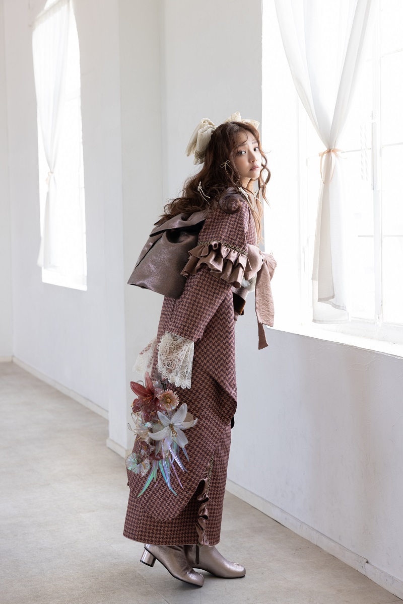 合繊振袖ラフィネモカ GF-91　ピエ ド プール【ｱﾌﾟﾘｺｯﾄ】 - 画像 (8)