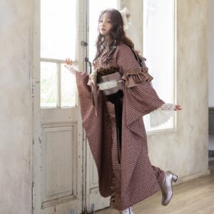 合繊振袖ラフィネモカ GF-91　ピエ ド プール【ｱﾌﾟﾘｺｯﾄ】