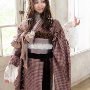 合繊振袖ラフィネモカ GF-91　ピエ ド プール【ｱﾌﾟﾘｺｯﾄ】