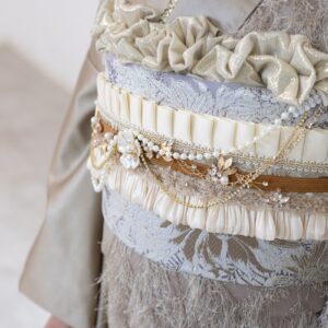 袋帯【正絹】振袖用　GFO-93　シルエット洋花