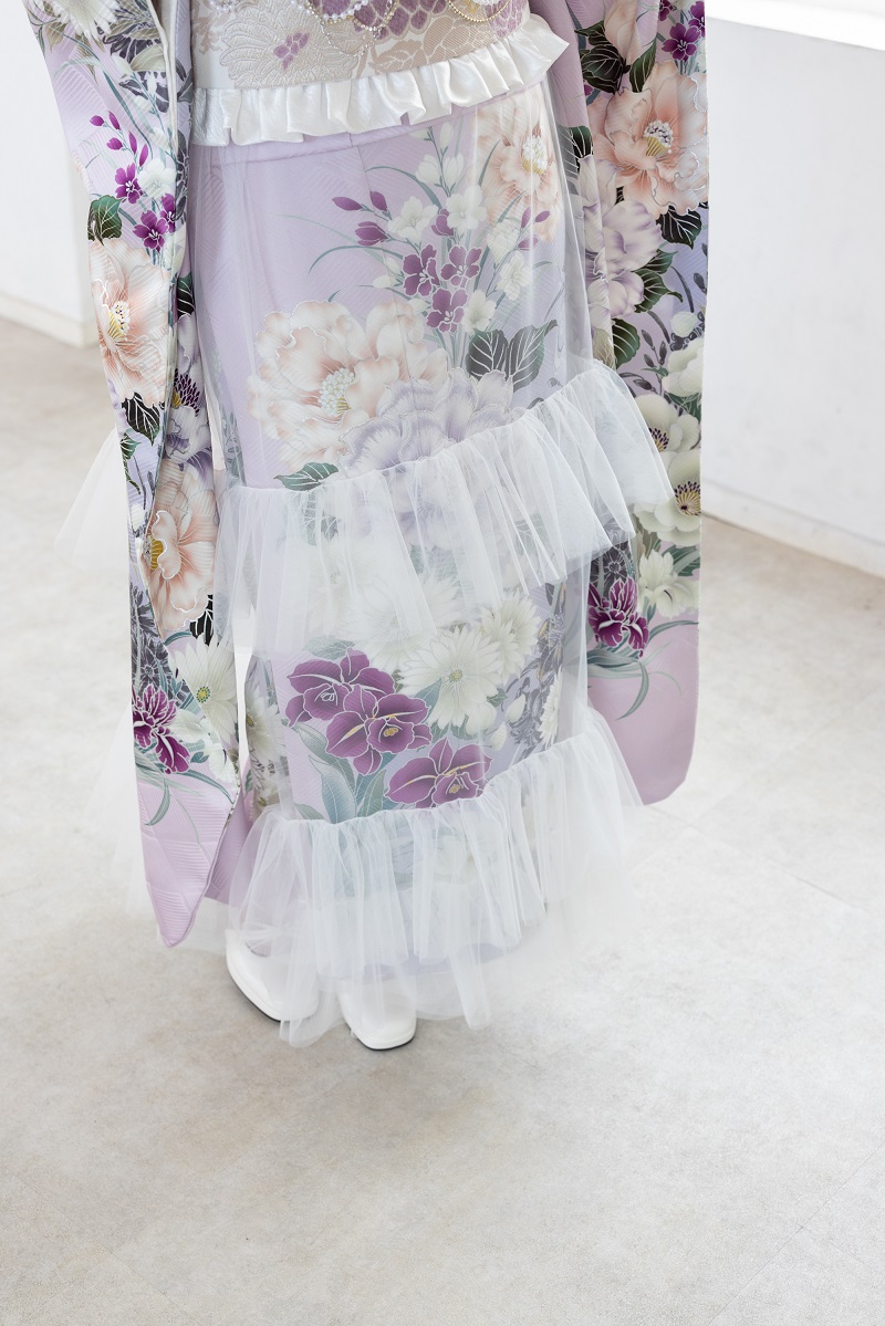 振袖こもの RS-24 チュールオーバースカート ホワイト - 画像 (7)