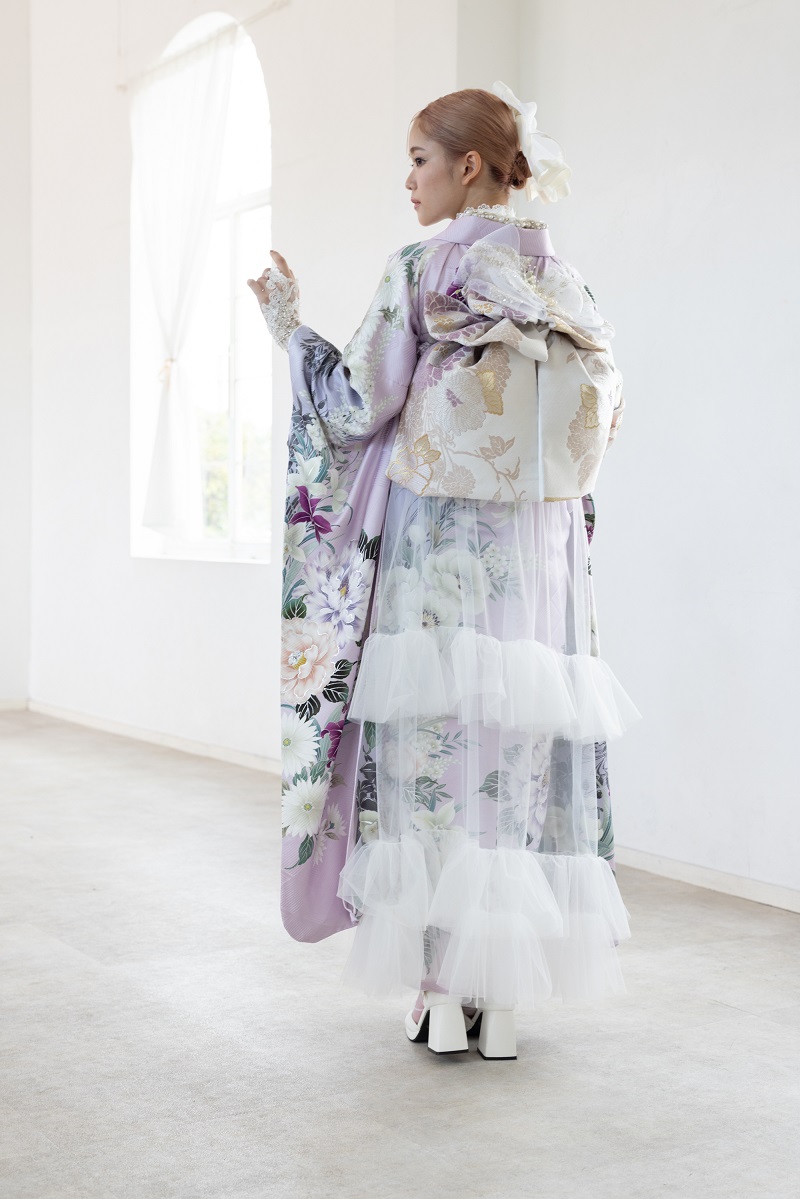 振袖こもの RS-24 チュールオーバースカート ホワイト - 画像 (8)