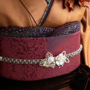 袋帯【正絹】振袖用　GFO-86　古典柄　ルージュレッド