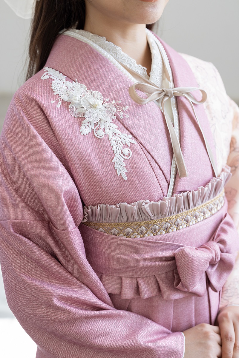 ラフィネモカ二尺袖/卒業袴 ウェッジデニムRM-192/RH-108【ピンク/ピンク】 - 画像 (9)