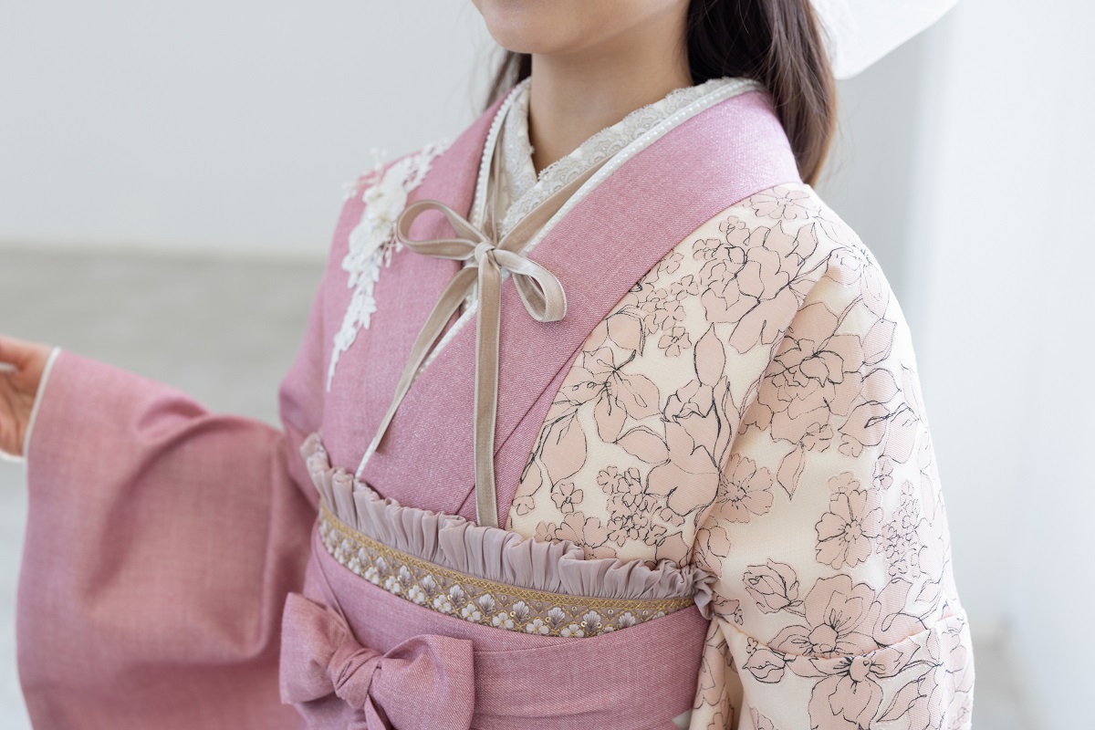 ラフィネモカ二尺袖/卒業袴 ウェッジデニムRM-192/RH-108【ピンク/ピンク】 - 画像 (11)