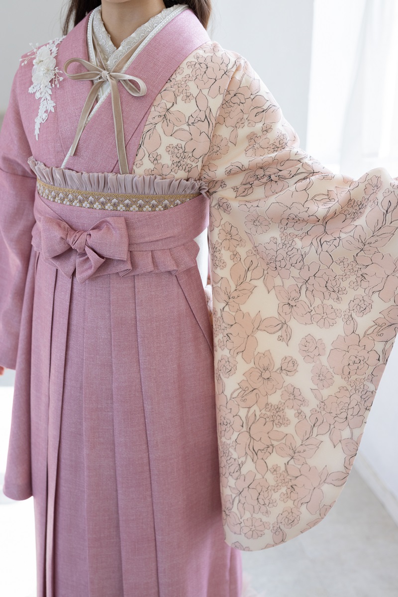 ラフィネモカ二尺袖/卒業袴 ウェッジデニムRM-192/RH-108【ピンク/ピンク】 - 画像 (12)