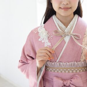 リボンレース半衿【ﾎﾟﾘ合繊】ｂ35　-ﾋﾟﾝｸﾍﾞｰｼﾞｭﾘﾎﾞﾝ-ｹﾐｶﾙﾚｰｽ