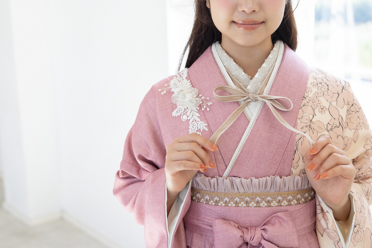 ラフィネモカ二尺袖/卒業袴 ウェッジデニムRM-192/RH-108【ピンク/ピンク】 - 画像 (5)