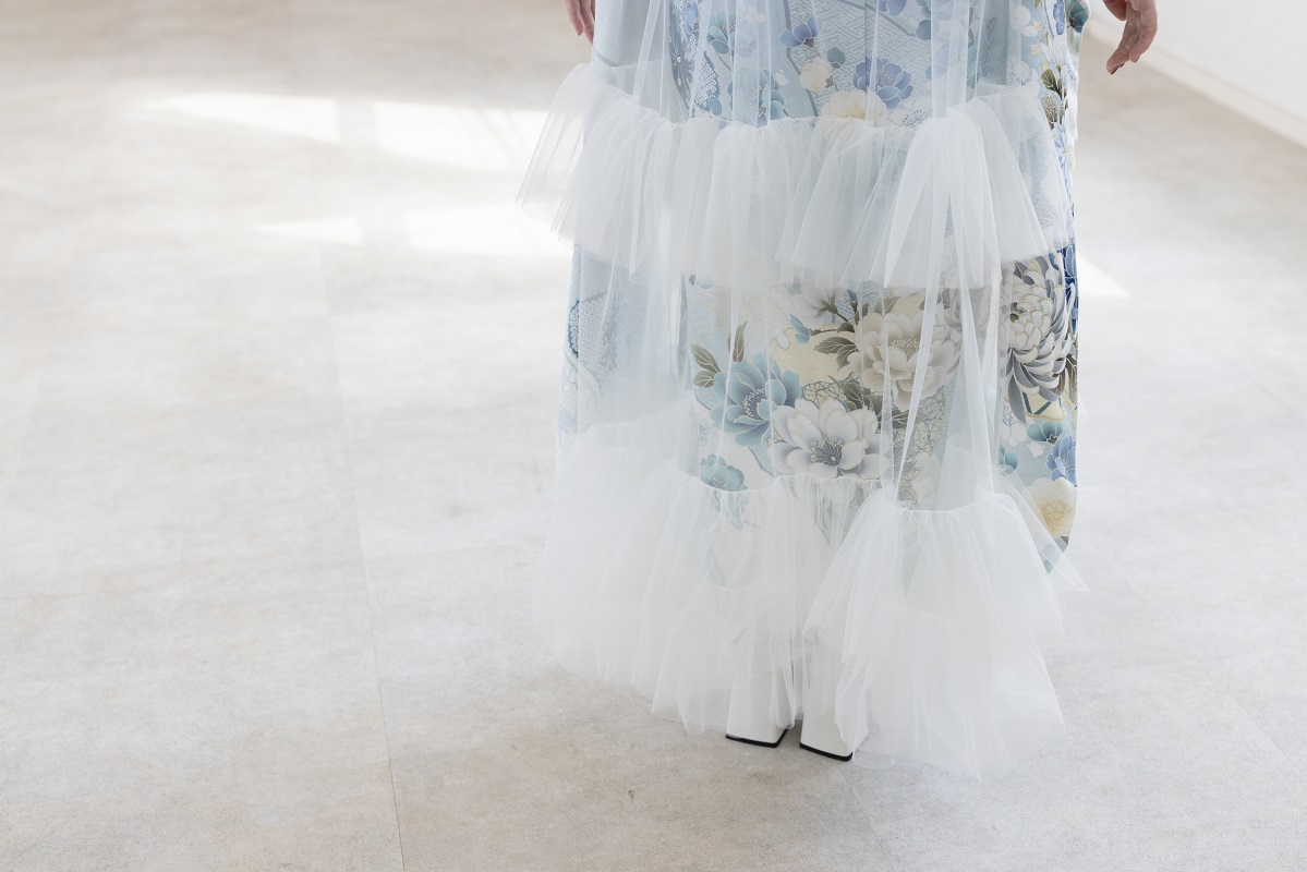 振袖こもの RS-24 チュールオーバースカート ホワイト - 画像 (6)