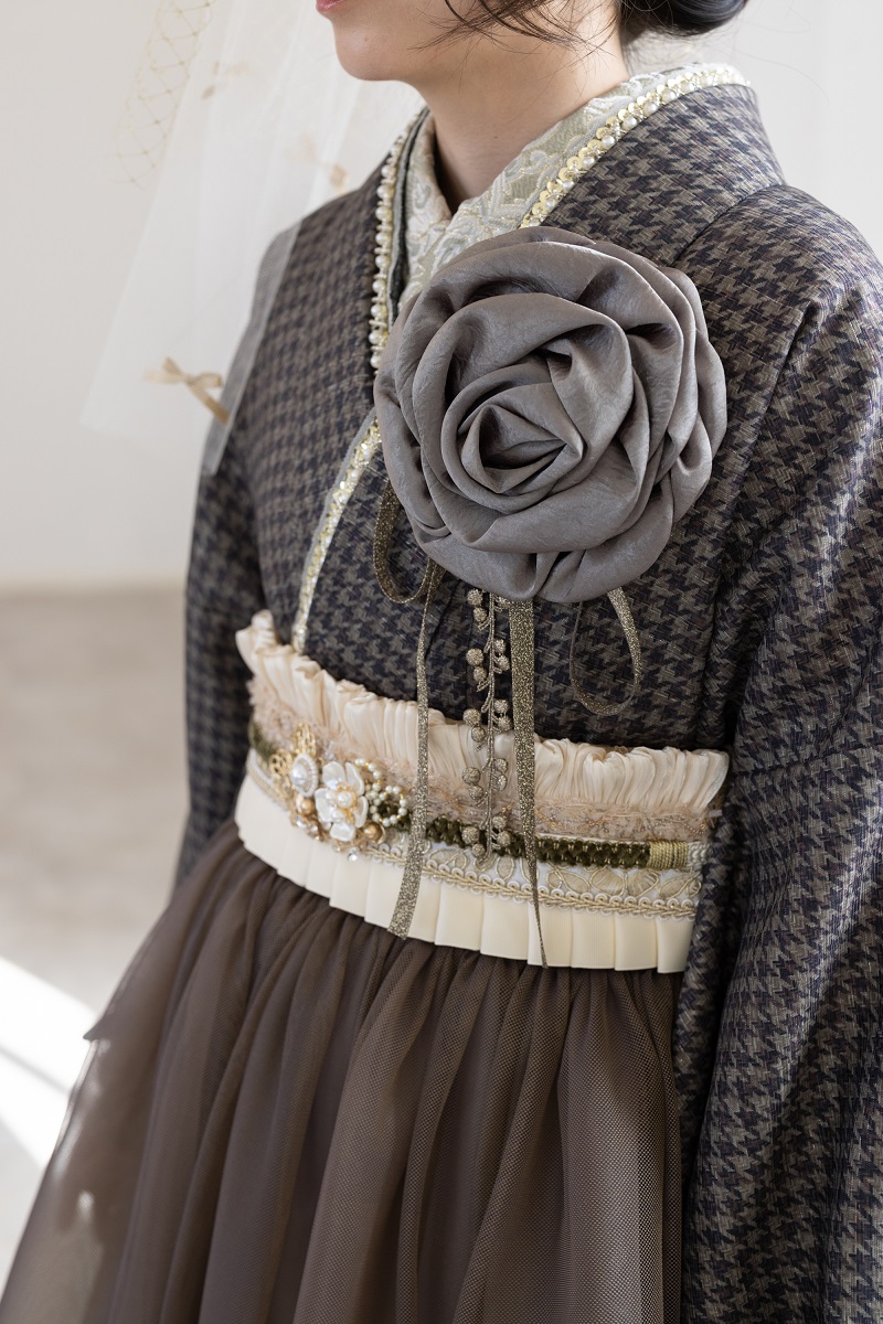 ラフィネモカ二尺袖/ドレス袴 ピエ・ド・プールRM-201/RH-106【カーキ/カーキ】 - 画像 (17)