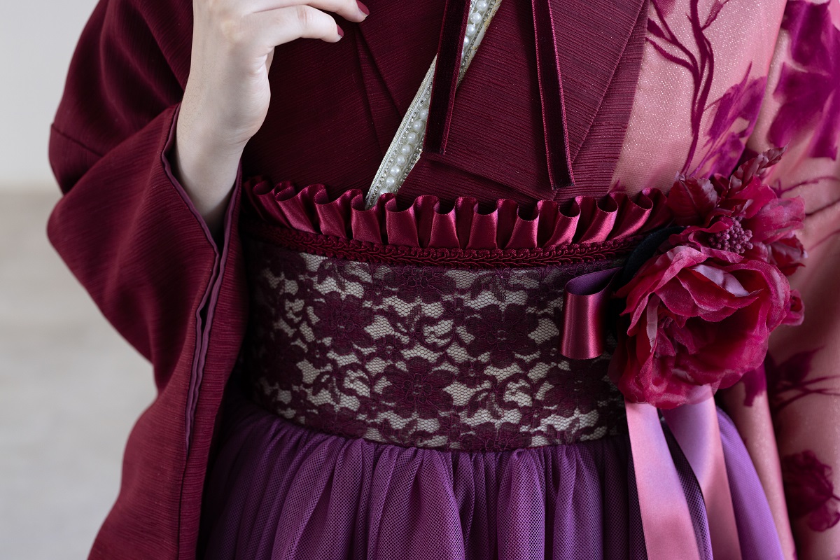 ﾗﾌｨﾈﾓｶ二尺袖/ﾄﾞﾚｽ袴　ロゼ・シルエットRM-207/RH-105【ﾎﾞﾙﾄﾞｰ/ﾎﾞﾙﾄﾞｰ】 - 画像 (7)