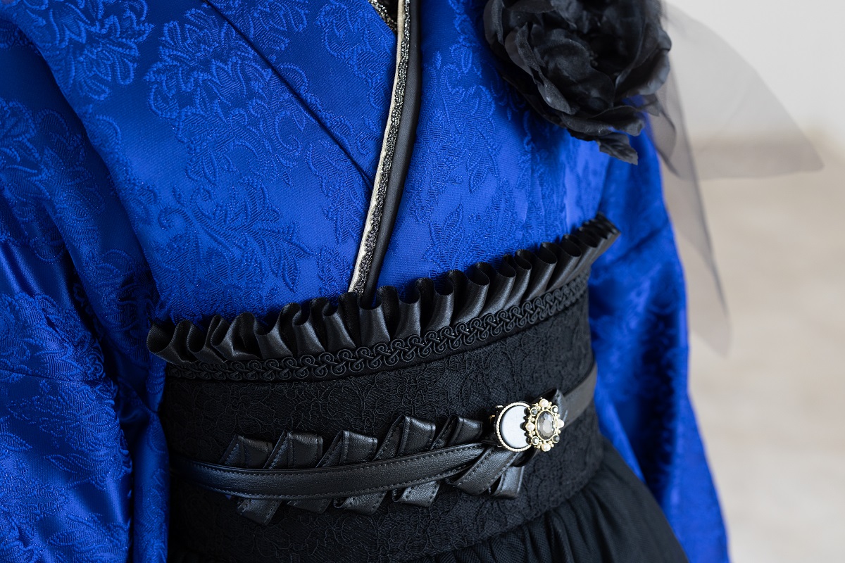 ラフィネモカ二尺袖/ドレス袴 ヴィクトリアン・ブルーRM-196/RH-104【ロイヤルブルー/ブラック】 - 画像 (5)