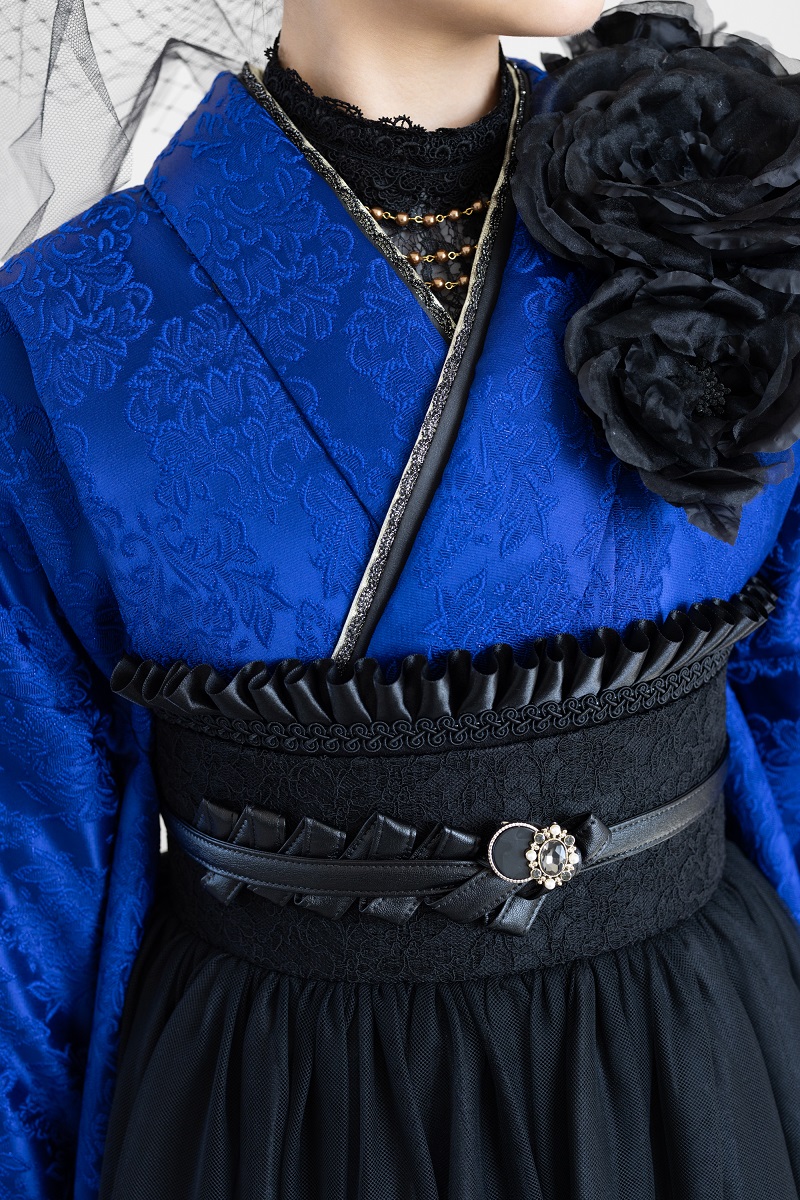 ラフィネモカ二尺袖/ドレス袴 ヴィクトリアン・ブルーRM-196/RH-104【ロイヤルブルー/ブラック】 - 画像 (6)