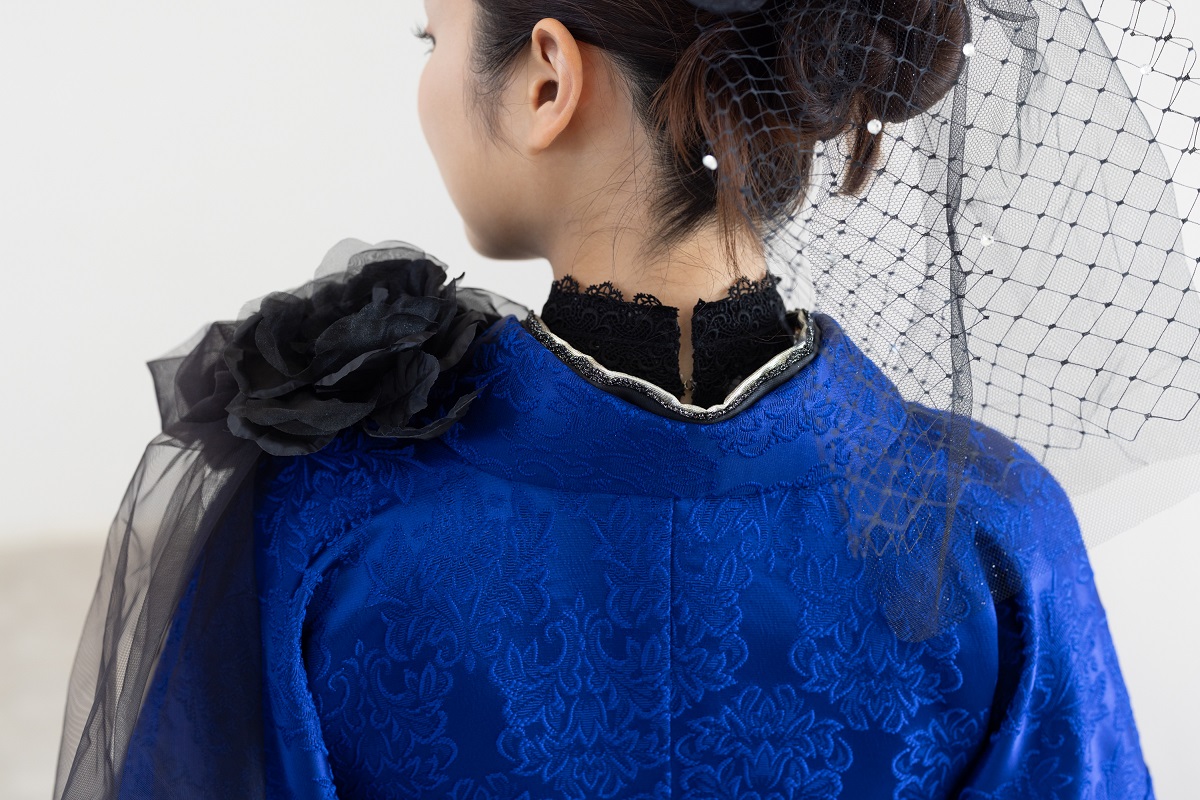 ラフィネモカ二尺袖/ドレス袴 ヴィクトリアン・ブルーRM-196/RH-104【ロイヤルブルー/ブラック】 - 画像 (9)