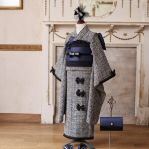 MIXツイード 7歳きもの RC830-A【ネイビー】