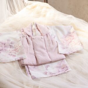 ラフィネココベイビーズ　ベビー被布　RC8700-C【白×ﾋﾟﾝｸ】