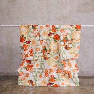 ラフィネココベイビーズ　女児祝着　RC871-A【ｸﾘｰﾑ×ｵﾚﾝｼﾞ】