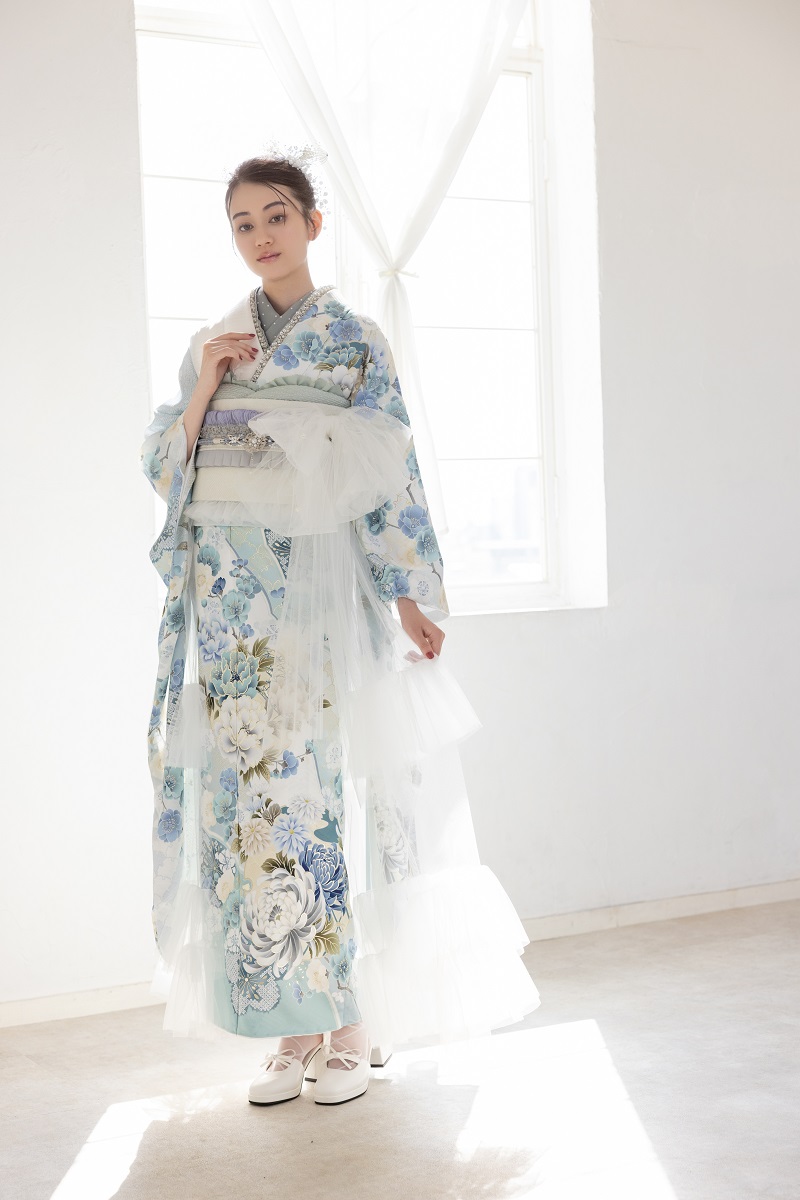 振袖こもの RS-24 チュールオーバースカート ホワイト - 画像 (3)