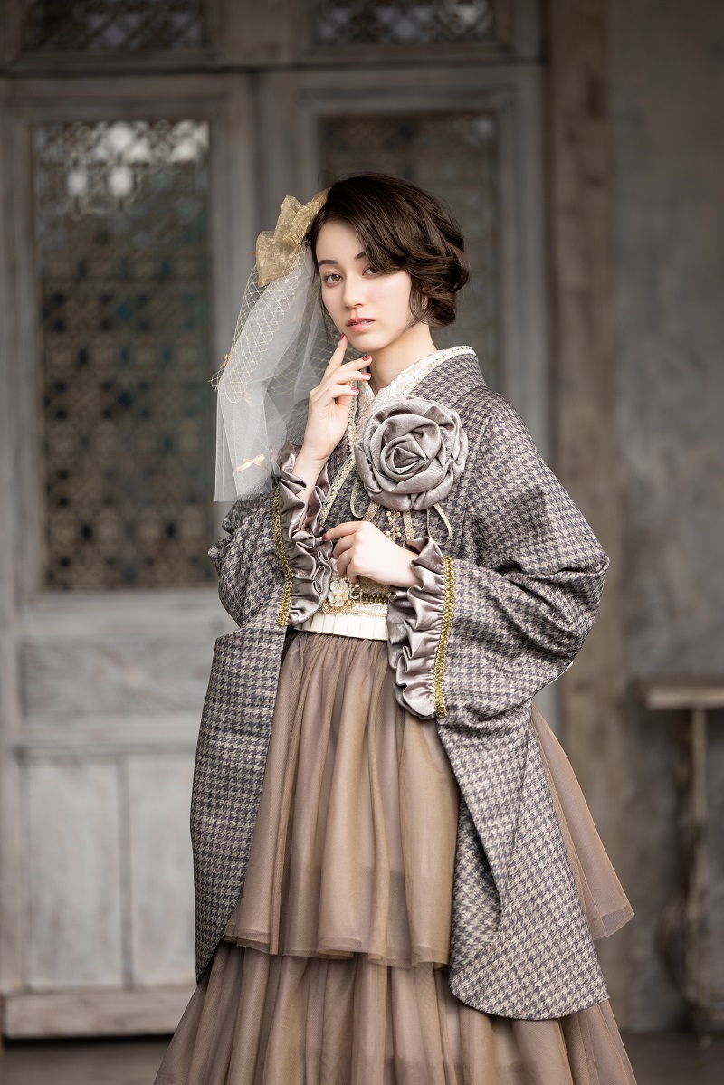 ラフィネモカ二尺袖/ドレス袴 ピエ・ド・プールRM-201/RH-106【カーキ/カーキ】 - 画像 (6)