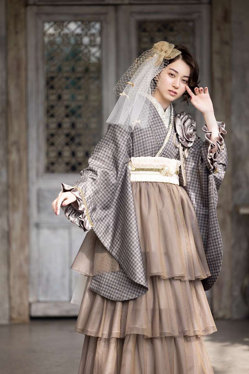 ラフィネモカ二尺袖/ドレス袴 ピエ・ド・プールRM-201/RH-106【カーキ/カーキ】 - 画像 (7)