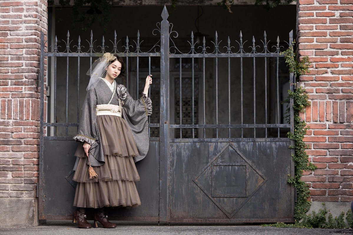 ラフィネモカ二尺袖/ドレス袴 ピエ・ド・プールRM-201/RH-106【カーキ/カーキ】 - 画像 (11)