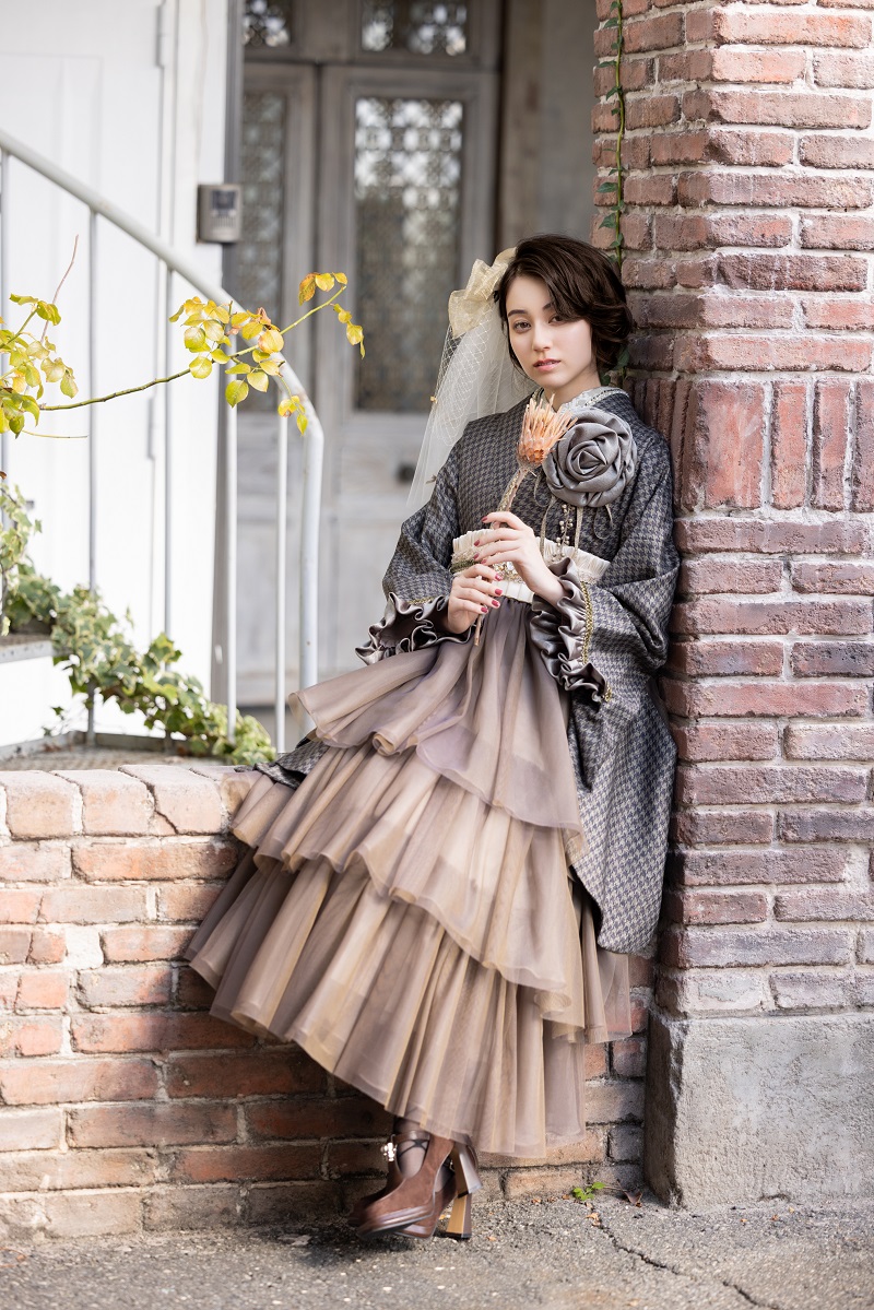 ラフィネモカ二尺袖/ドレス袴 ピエ・ド・プールRM-201/RH-106【カーキ/カーキ】 - 画像 (4)