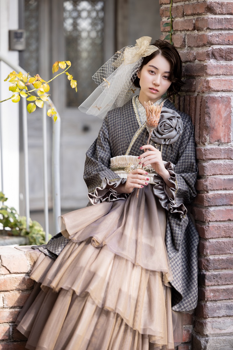 ラフィネモカ二尺袖/ドレス袴 ピエ・ド・プールRM-201/RH-106【カーキ/カーキ】 - 画像 (5)