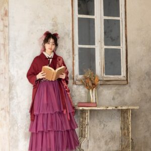 ﾗﾌｨﾈﾓｶ二尺袖/ﾄﾞﾚｽ袴　ロゼ・シルエットRM-207/RH-105【ﾎﾞﾙﾄﾞｰ/ﾎﾞﾙﾄﾞｰ】