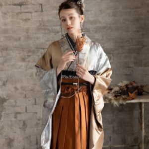 ﾗﾌｨﾈﾓｶ二尺袖/卒業袴　ブルックリン・ゴールドRM-205/RH-107【ｺﾞｰﾙﾄﾞ/琥珀色】