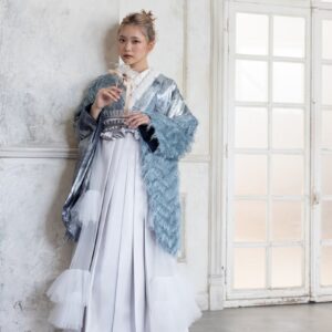 ラフィネモカ二尺袖/卒業袴 ブルックリン・プラチナRM-206/RH-114【プラチナ/シルバー】