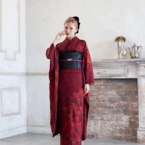 正絹振袖ラフィネモカ RF-63 -レッドガーネット-