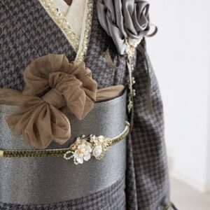 袋帯【正絹】振袖用　GFO-81　ブラックシルバー無地全通