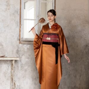 合繊振袖ラフィネモカ GF-86　レザリー アンバー【琥珀色】