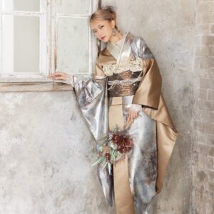 合繊振袖ラフィネモカ GF-85　ブルックリン・ゴールド【ﾎﾜｲﾄ】