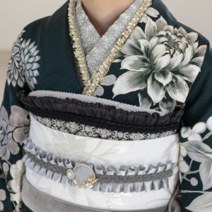 袋帯【正絹】振袖用　RFO-64　白銀